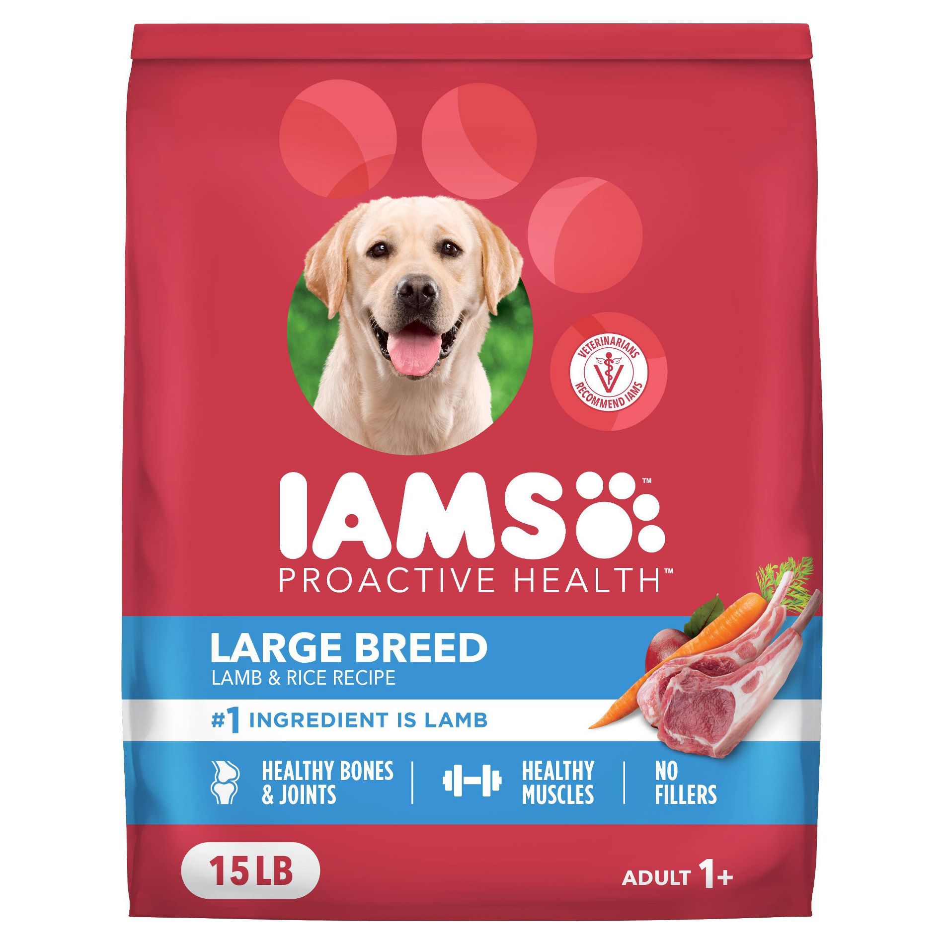IAMS Proactive Health Lamb and Rice Flavor Large Breed Adult Dry Dog Food - 15lbs
