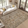 Vintage Area Rug Non Slip & Machine Washable boho Printed Farmhouse Large Room Carpet for Living Room, Bedroom Home Office Decor - 2 of 4