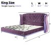 Christopher Knight Home Nathan Velvet Tufted Platform Bed with Wingback Headboard and Nailhead Trim - 3 of 4