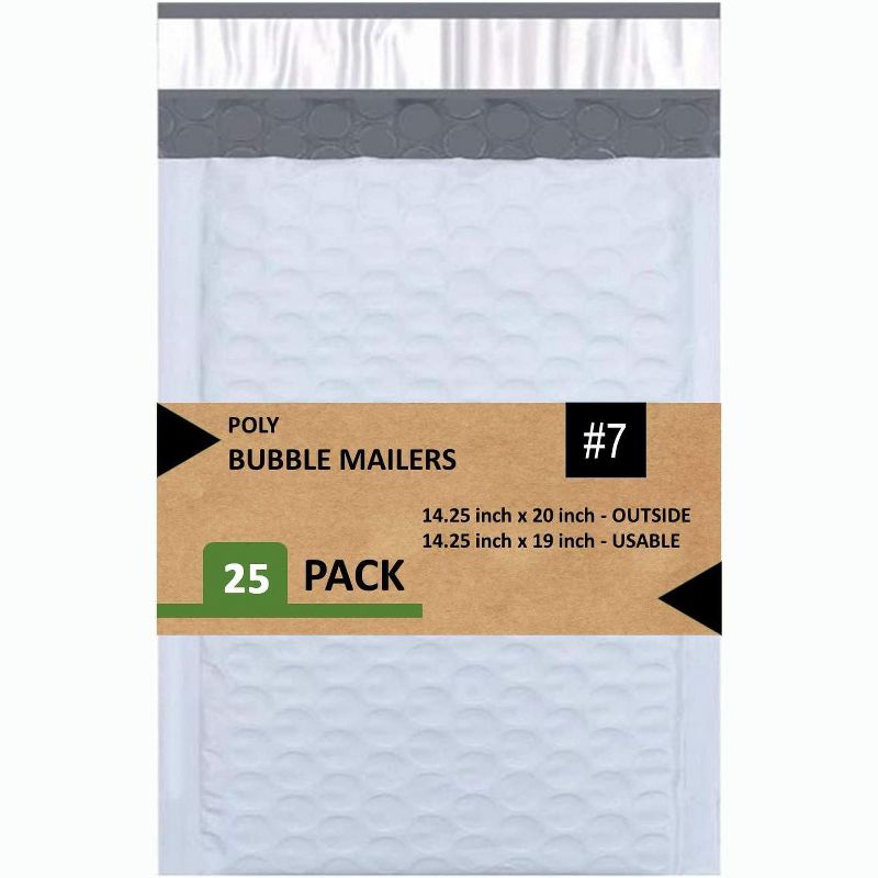 Link Size #7 14.25"x20" Poly Bubble Mailer Self-Sealing Waterproof Shipping Envelopes Pack Of 10/25/50, 1 of 6