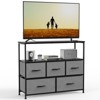 MAYEERTY 5 Drawers Dresser for Bedroom, Fabric Chest of Drawers Tall Storage Tower, White - 3 of 4