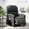 vidaXL Electric Massage Recliner Chair - Black Real Leather Wingback Armchair with Vibration Function for Living Room - 2 of 4