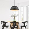Rennnsan Florwyn 19"W 1-Light Dome Gold Foile Industrial Dimmable Oversize Pendant in Black - 2 of 4