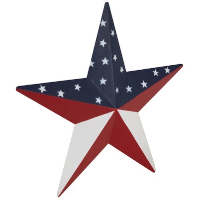 Patriotic Red, White, and Blue Metal Star Wall Decoration