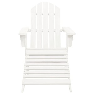 vidaXL Adirondack Chair Patio Adirondack Chair with Ottoman Solid Wood Fir - White - 1 of 4