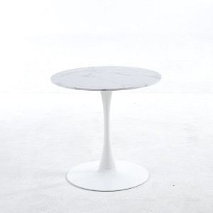 Tulip Special Dining Table,white marble color top,MDF Dining Table , Kitchen Table,exective desk - 1 of 4