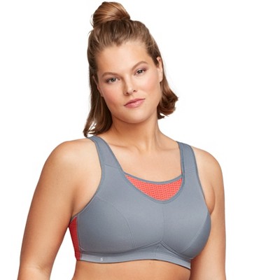 Glamorise Womens No-bounce Camisole Elite Sports Wirefree Bra 1067  Gray/coral 48dd : Target