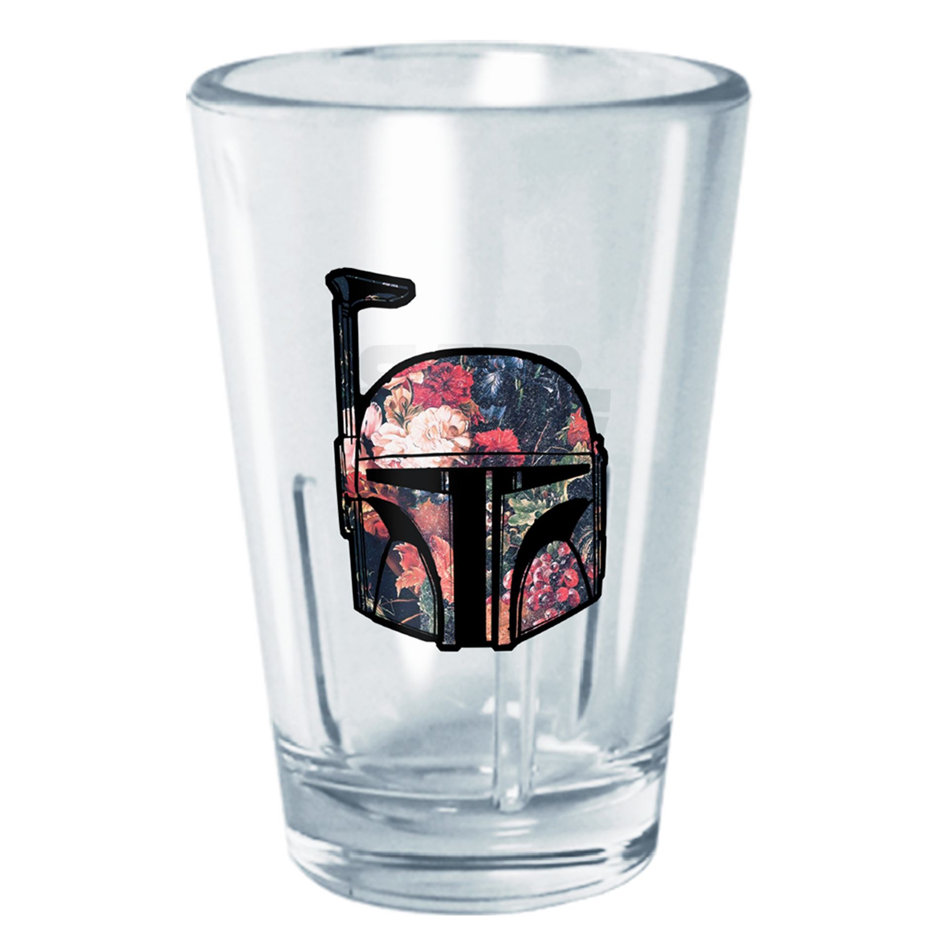 Star Wars Boba Fett Helmet Floral  Tritan Shot Glass - Clear - 2 oz.