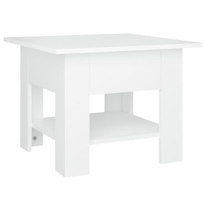 vidaXL Engineered Wood Coffee Table in White - Modern Design with Storage Shelf - Stable and Sturdy. - 1 of 4