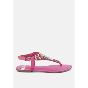 Chitra Pin Buckle Beaded Flat Sandals Women - 1 of 4