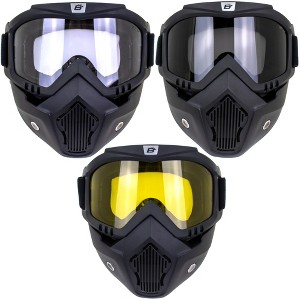 3 Pairs of Birdz Eyewear SKULLBIRD Safety Goggles with Clear, Yellow, Smoke Lenses - 1 of 4