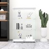 MAYEERTY Two Door Glass Display Cabinet 3 Shelves Floor Standing Curio 49.3x31.7x14.3 Inches Living Room Bedroom Office White - 3 of 4