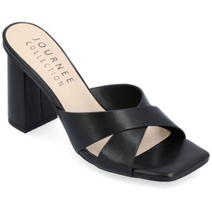 Journee Collection Womens Chazz Vegan Leather Block Heel Sandals - 1 of 4
