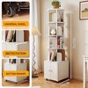 ORRD 5-Tier 360° Rotating Bookshelf with Drawer, White Corner Bookcase for Small Spaces, Bedroom or Living Room - 3 of 4
