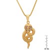 Steeltime 24" Men's stainless steel and simulated diamonds cobra pendant. Color Options: Gold, Black - 3 of 4
