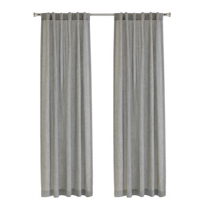 Habitat 100% Polyester Johnstown Light Filtering Faux Linen Textured Dual Header Curtain Panel Silver - 1 of 4