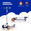 Infans Kick Scooter, Folding Lightweight Toddler Scooter w/LED Lighted Wheels, Adjustable Handlebar, Extra Wide Deck & Rear Brake, Blue + White - 2 of 4