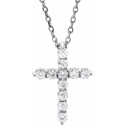 Pompeii3 1/4 Ct Diamond Cross 14k White Gold Pendant Necklace : Target