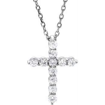 Pompeii3 1/4 Ct Diamond Cross 14k White Gold Pendant Necklace