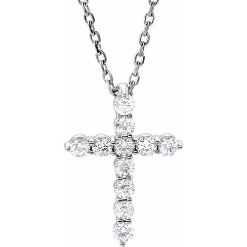 Pompeii3 1/4 Ct Diamond Cross 14k White Gold Pendant Necklace - image 1 of 4