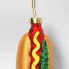 Christmas Gift Ornament Set 3pc Glass Pizza/Burger/Hot Dog - Wondershop™ - 4 of 4