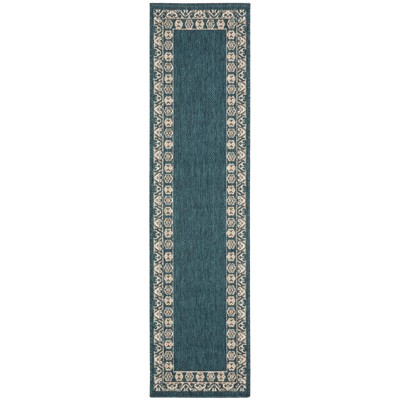 Oriental Weavers Latitude 1503B Teal/ Grey Indoor/Outdoor Area Rug - 1'10" x 7'6"
