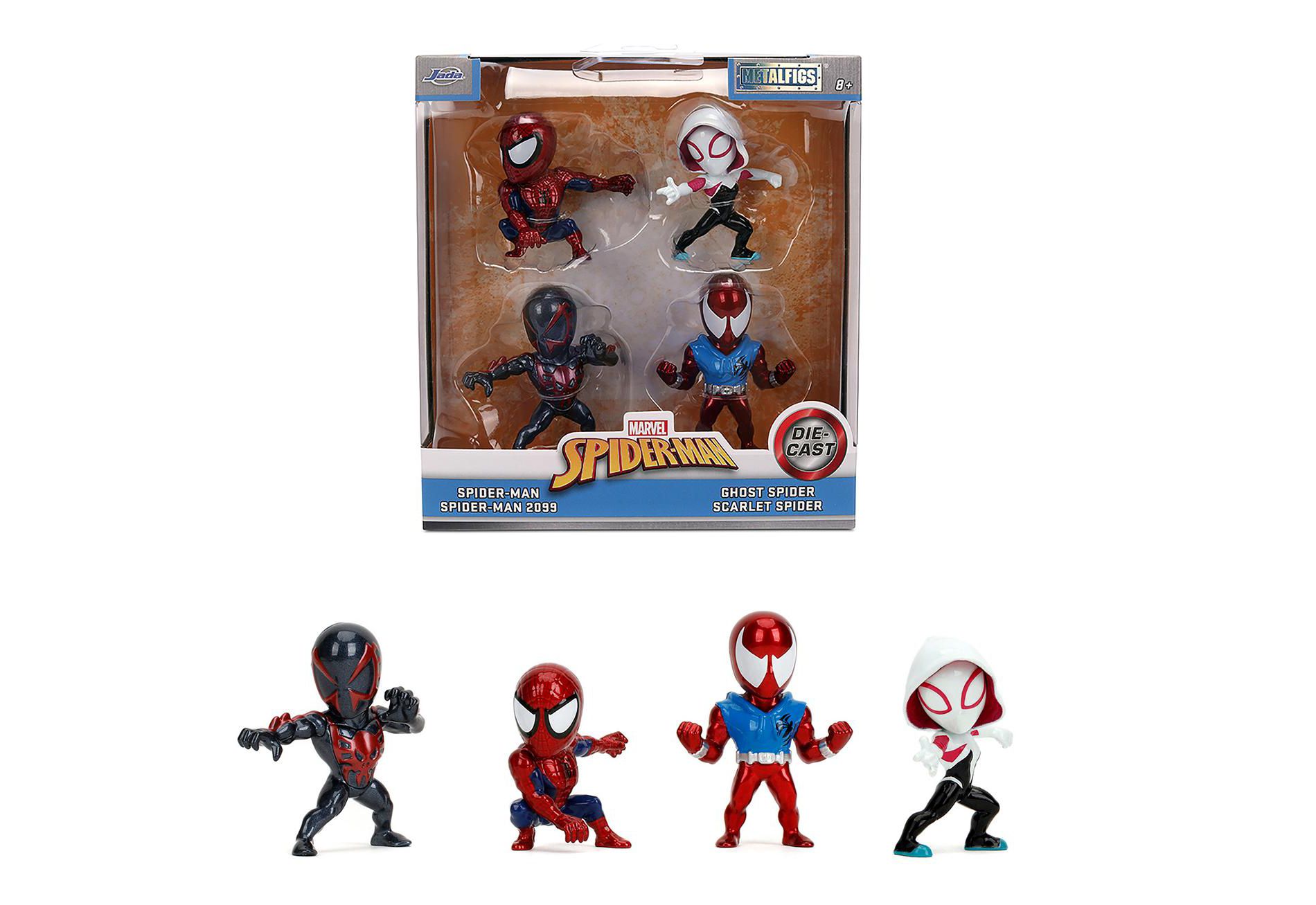 Set of 4 Diecast Figures "Spider-Man" Wave 2 "Metalfigs" Series Diecast Models by Jada
