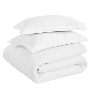Cotton Chain Links Embroidered 3 Piece Duvet Cover Set by Blue Nile Mills