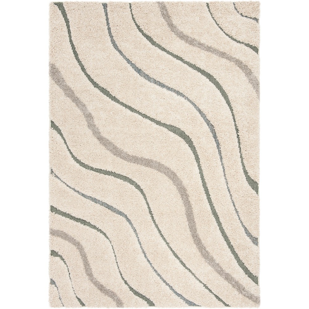 5'x7' Wave Loomed Area Rug Cream/Brown - Safavieh
