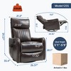 Heat Massage Manual Recliner Chair with 360° Swivel Rocker, Faux Leather/Chenille Accent Chair for Living Room/Bedroom - ModernLuxe - 3 of 4