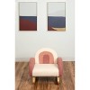 Upholstered Rocking Kids' Chair Pink/White - Gift Mark: Velvet Toddler Rocker, Wood Frame, Rainbow Pattern - image 3 of 4