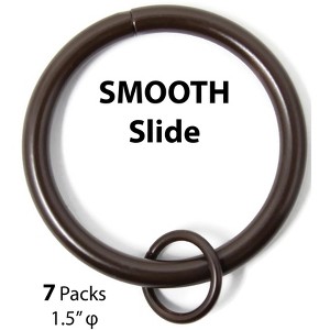 1 1-2 inch Metal Curtain Rings with Eyelets - 8 Finishes - 1 of 4