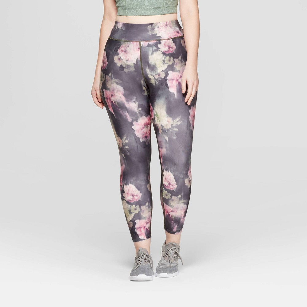 Womens Plus Size Performance Mid Rise 78 Printed Leggings s : Reebok Women's Legging Full Length Performance