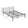 FurnitureR Metal Bed Frame with Headboard and Footboard – Heavy Duty Steel Slats, Under Foundation Storage, No Box Spring Needed, Full Size, Black - 2 of 4