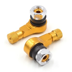Unique Bargains 90 Degree Angle Aluminum Alloy Motorcycle Car Tire Valve Stem Cap 2 Pcs - 1 of 3