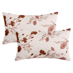 REGALWOVEN Floral Pattern Decoration Throw Pillow Cover for Outdoor Indoor 2 Pcs - 1 of 4