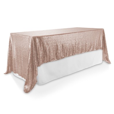 Rose Gold Sequin Tablecloth for Weddings and Parties