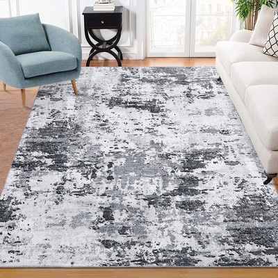 Modern Abstract Rug Machine Washable Printed Rug Soft Foldable Accent Rug for Living Room Bedroom