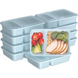 20-Piece 2-Compartment Reusable Meal Prep Containers with Lids, PFAS - 1 of 4