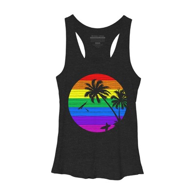 Women's Design By Humans Rainbow Summer By clingcling Racerback Tank Top