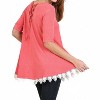 Women's Crochet Trim Lace Up Drawstring Top - umgee - 3 of 4