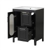 ChicFurnit Bathroom Storage Cabinets Bathroom Floor Storage Cabinet Functional Bathroom Cabinet with Drawer for Bathroom, Black, 24"*18.3"*33.2" - 3 of 4