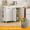 Modern Portable Kitchen Island on Wheels,Rolling Kitchen Island Cart with Trash Can Storage,Drop Leaf, 2 Drawers, 3-Tier Spice Rack & Towel Rack - 3 of 4