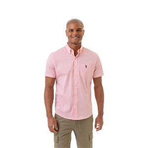 U.S. Polo Assn. Men's Short Sleeve Stretch Poplin Button Down Shirt - 1 of 1