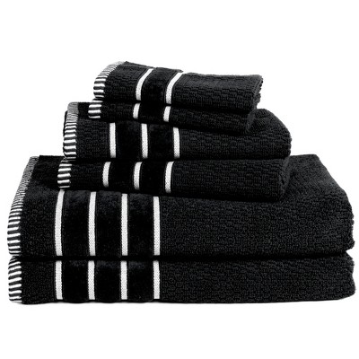 black bath towel set