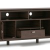 72" Solid Wood Transitional TV Media Stand with Cord Management, Tempered Glass Doors and Flip Down Drawer for Living Room and Bedroom - 2 of 4