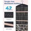 Double-Sided Hanging Jewelry Organizer with Metal Hooks, Wall/Door Mounted Holder for Earrings & Necklaces, Black - 3 of 4
