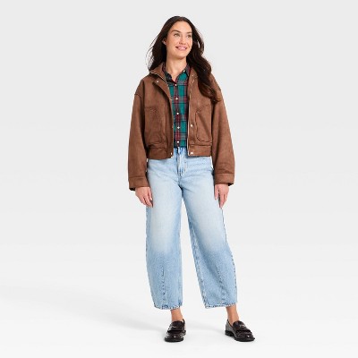 Women's Suede Fashion Jacket - Universal Thread' Rust - image 3