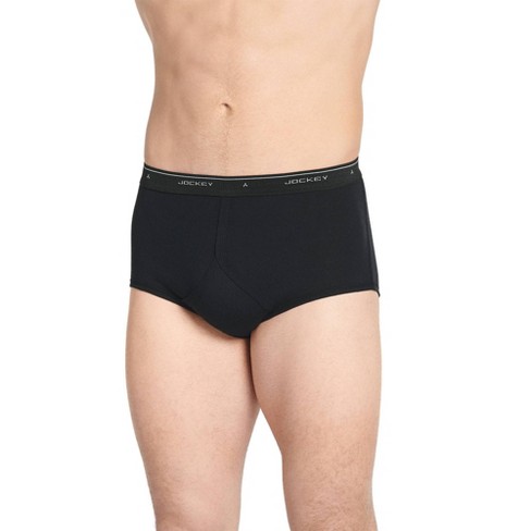 Jockey Mens Big Man Classic Brief 6 Pack Underwear Briefs 46 Black