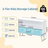 BABYYER Kids Bookshelf, Storage Organizer with 3 Collapsible Fabric Drawers, Book and Toy Display Rack for Playroom, Bedroom and Hallway - 4 of 4